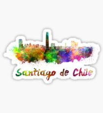 Santiago de Chile skyline in watercolor Sticker