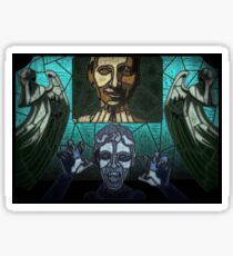 Weeping angels stained glass Sticker