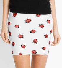 Ladybug Ladybird Vintage Kitsch Print Mini Skirt