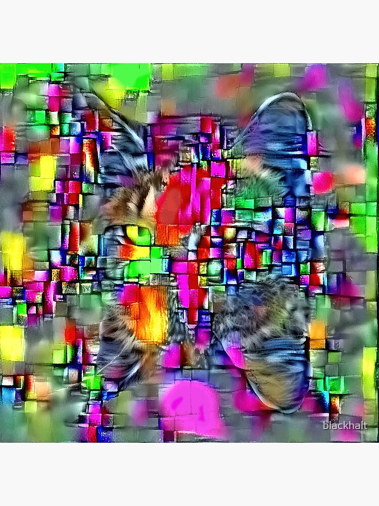 Artificial neural style Cubism mirror cat by blackhalt