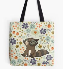 Funny little raccoon love you Tote Bag