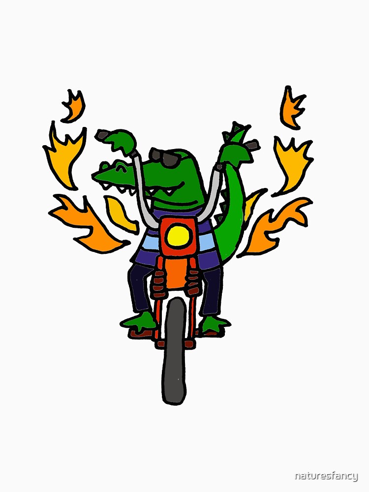 "Cool Funny Alligator Riding Motorcycle and Wearing ...