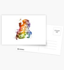 Postales Beauty & The Beast Watercolor Design