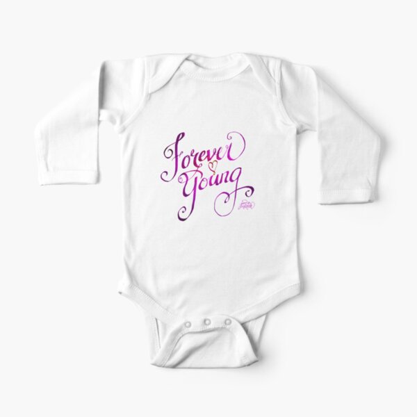 Forever Young pink by Jan Marvin Long Sleeve Baby One-Piece