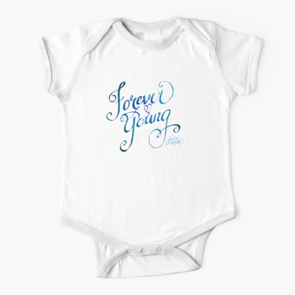 Forever Young turquoise by Jan Marvin Short Sleeve Baby One-Piece