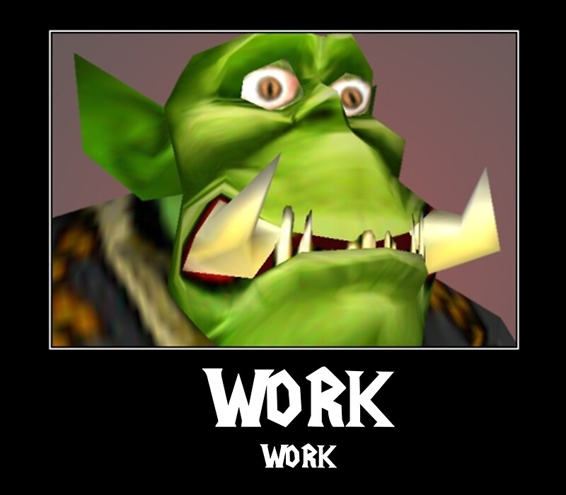 "WORK WORK - WC3" Stickers by GsusChrist | Redbubble