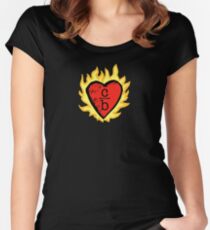 Camiseta entallada de cuello redondo ropa sobre el logotipo de corazón de Bros
