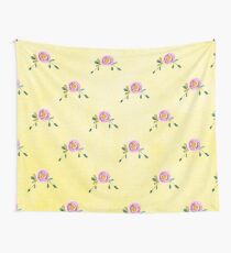 LOVELY roses on yellow - pattern Wall Tapestry