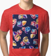 Bright Flowers Pattern Tri-blend T-Shirt