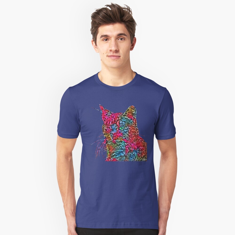 Artificial neural style Rose wild cat Slim Fit T-Shirt