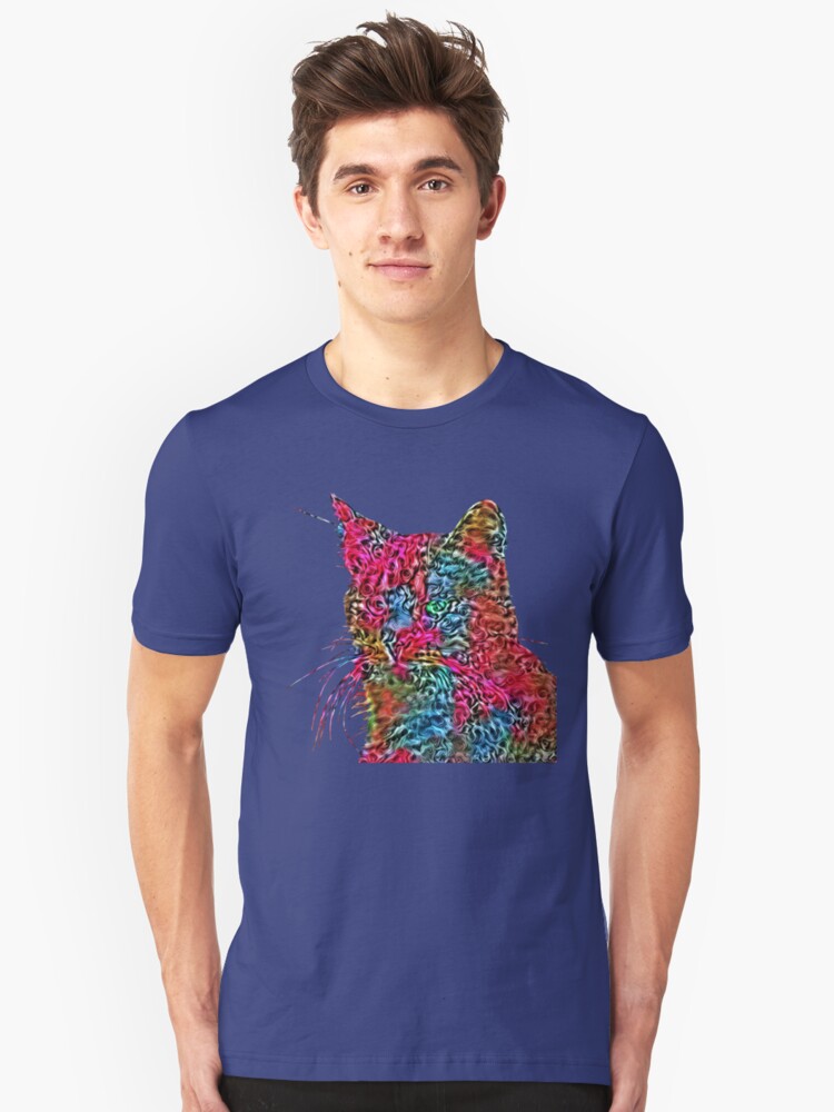 Alternate view of Artificial neural style Rose wild cat Slim Fit T-Shirt