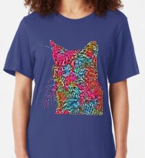 Artificial neural style Rose wild cat Slim Fit T-Shirt