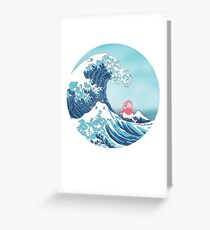 Ponyo and the great wawe (best version) Greeting Card