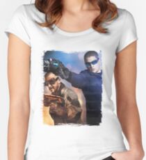 LOT - Captain Cold & Heatwave Paint Splash Women's Fitted Scoop T-Shirt
