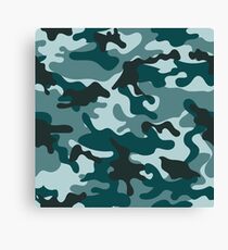 Turquoise Camouflage pattern Canvas Print