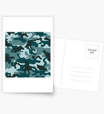 Turquoise Camouflage pattern Postcards