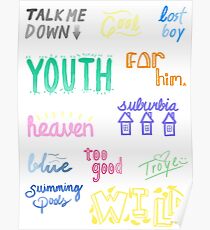blue neighborhood doodles Poster