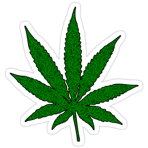 weed leaf with weed leaf pattern for 420 stickers by