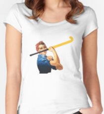Wir können es schaffen! Feldhockey! Tailliertes Rundhals-Shirt
