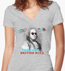 Too Cool for British Rule Women's Fitted V-Neck T-Shirt