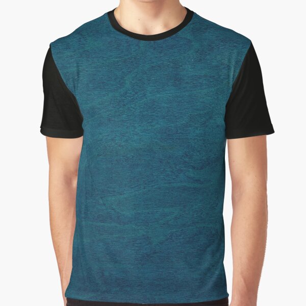 Teal Watercolor Wood Graphic T-Shirt
