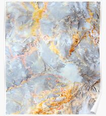 Grey & Gold Marble Poster