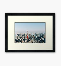 Tokyo Cityscape With Tokyo Tower on Sunny Day Framed Print