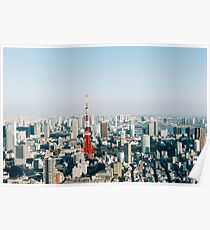 Tokyo Cityscape With Tokyo Tower on Sunny Day Poster