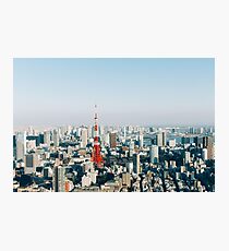 Tokyo Cityscape With Tokyo Tower on Sunny Day Photographic Print