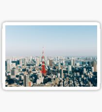 Tokyo Cityscape With Tokyo Tower on Sunny Day Sticker