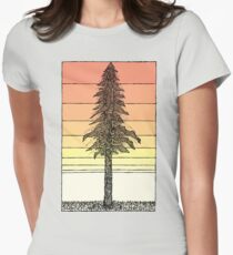 Coastal Redwood Sunset Sketch Women's Fitted T-Shirt