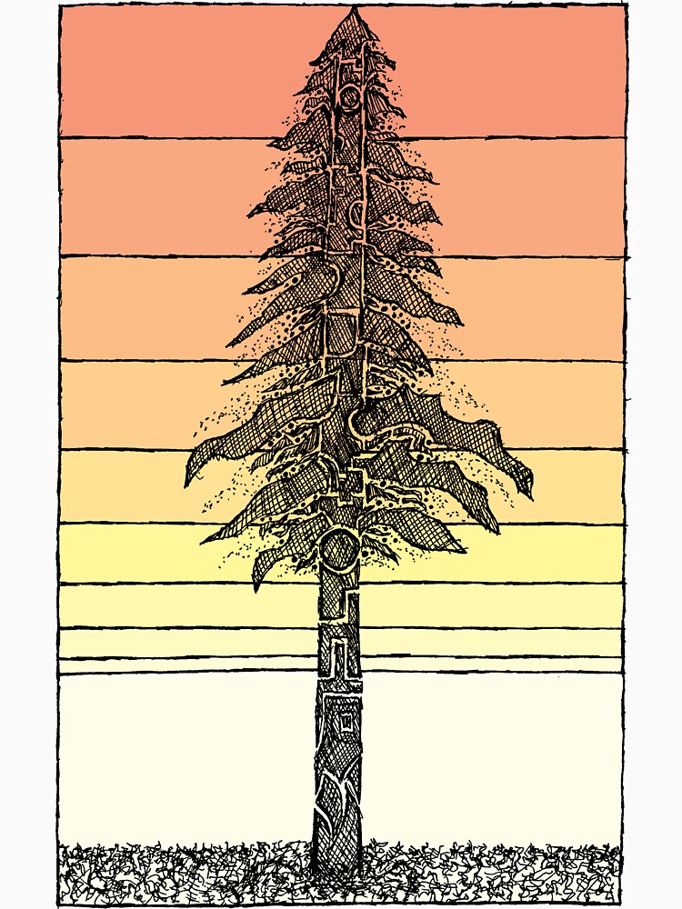 Coastal Redwood Sunset Sketch by Hinterlund