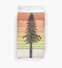 Coastal Redwood Sunset Sketch Duvet Cover