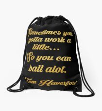 Tom haverford quote Drawstring Bag