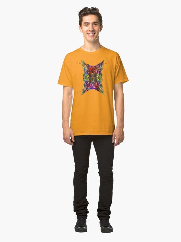 Alternate view of Artificial neural style Space galaxy mirror cat Classic T-Shirt