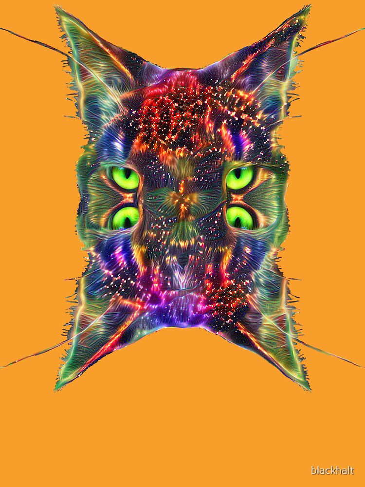 Artificial neural style Space galaxy mirror cat by blackhalt