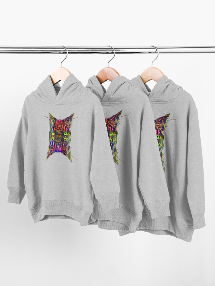 Alternate view of Artificial neural style Space galaxy mirror cat Toddler Pullover Hoodie