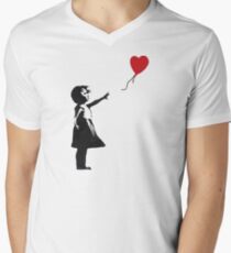 Banksy - Girl with Balloon Men's V-Neck T-Shirt