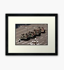 Tank Man – History in Pixels Framed Print