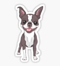 Smiling dog Boston Terrier Sticker