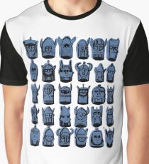 Wee Helmeted Blue Folk Graphic T-Shirt