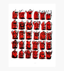 Wee Helmeted Red Folk Photographic Print