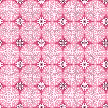 Artwork thumbnail, Abstract pattern made with circular geometric shapes in pink and white colors.  by vectormarketnet
