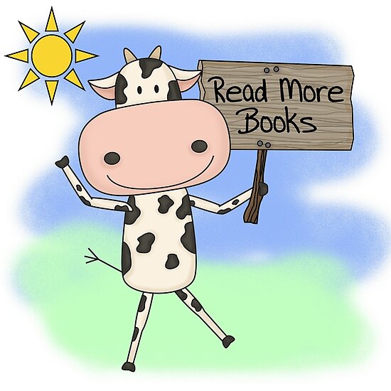 Cow Read More Books Reading Awareness Poster By Peacockcards Redbubble 9160