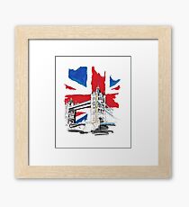 British Union Jack Flag - Tower Bridge, London Framed Print