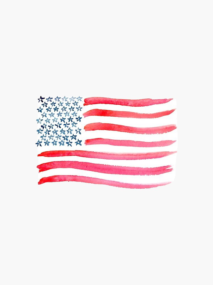"American Flag Watercolor" Sticker by missgrumpypants ...