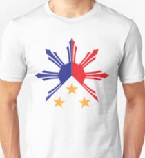 Stammes- Philippinen Filipino Sun und Sterne Flagge Slim Fit T-Shirt