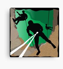 Abseil or Rappel, Rock Climber Canvas Print