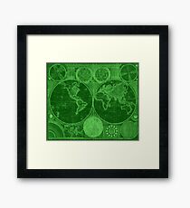 World Map (1794) Green & Light Green Framed Print