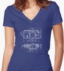 Vintage Photography: Nikon Blueprint Fitted V-Neck T-Shirt